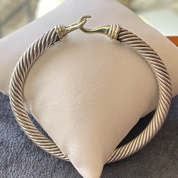 David Yurman Jewelry - David Yurman 925 & 14k Gold 5mm Buckle Bracelet-Small